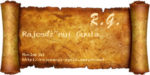 Rajcsányi Gyula névjegykártya